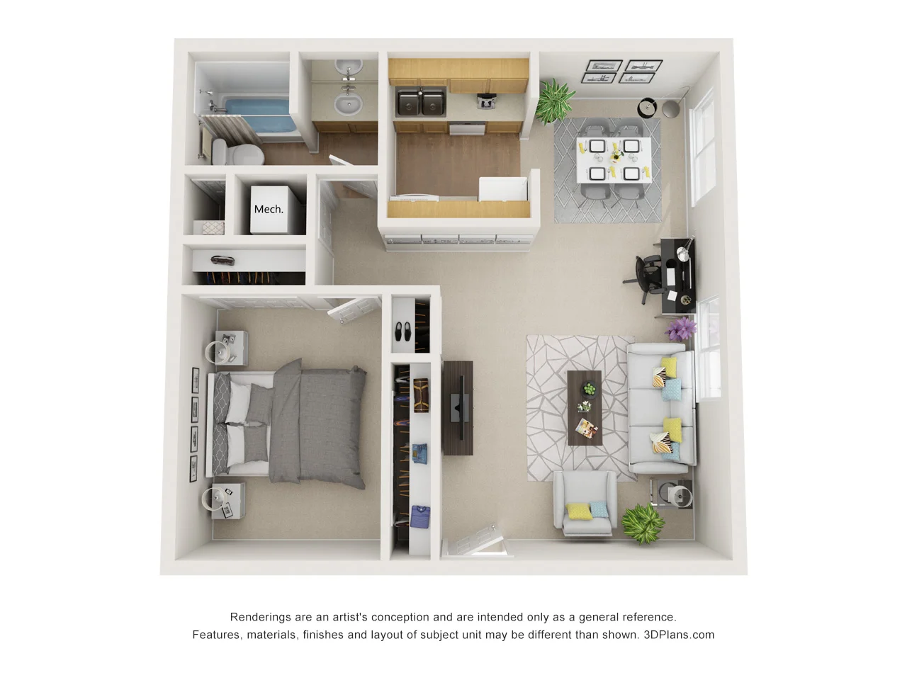 1 Bedroom Floor Plan